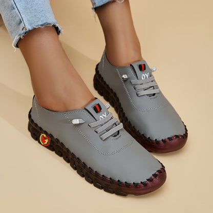 Greta - Chaussures en Cuir Confortables à Bout Rond