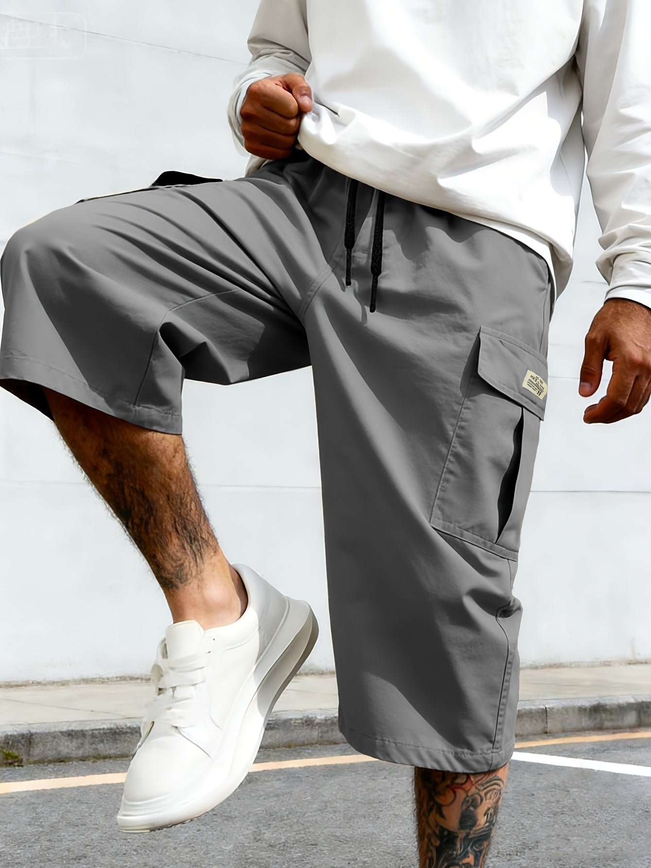 Bermuda cargo décontractée pour homme, style urbain polyvalent