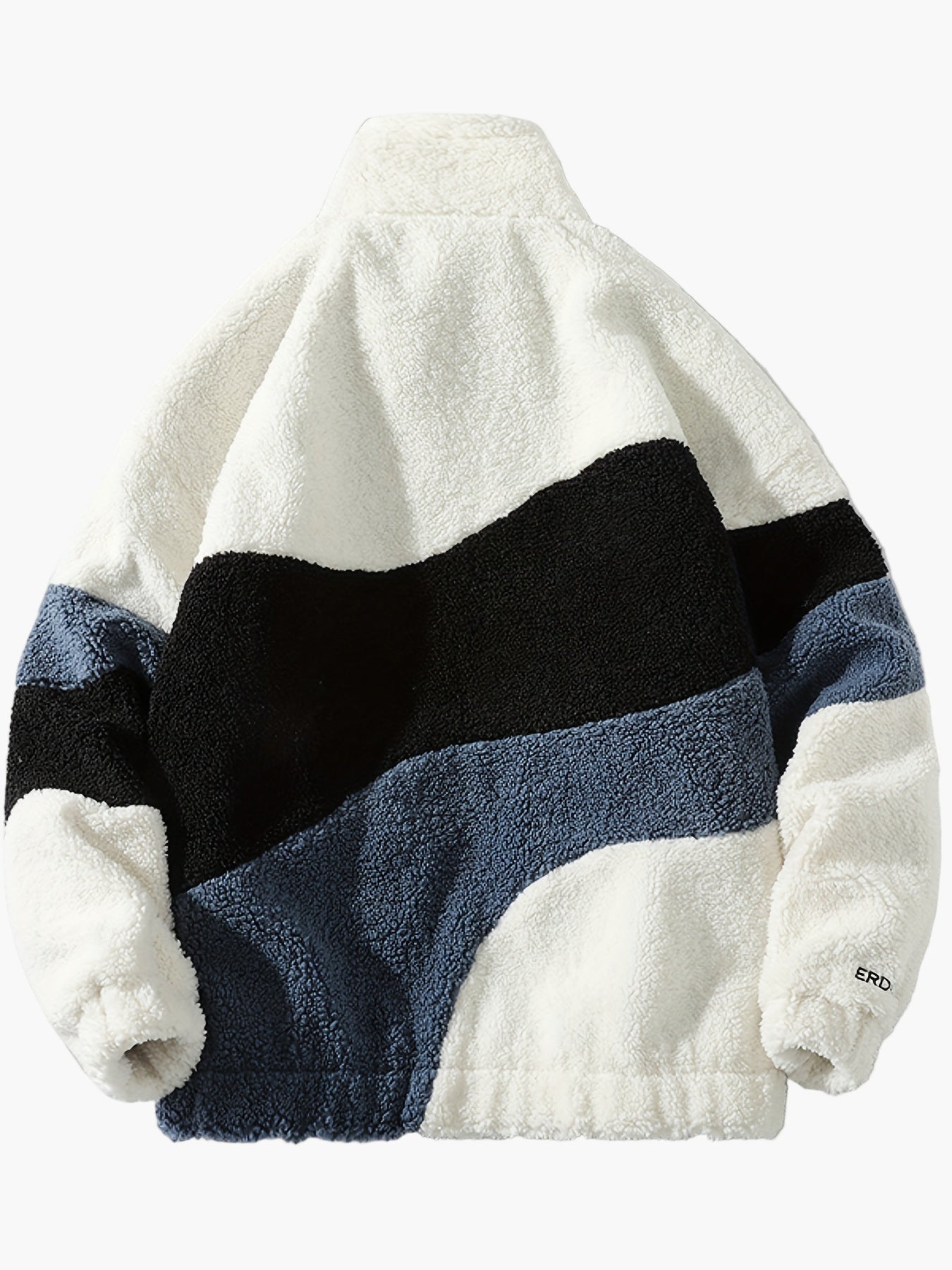 Veste polaire homme style universitaire à col montant et fermeture zippée pour look décontracté