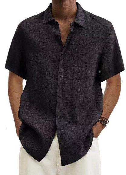 Chemise Décontractée Homme Style Japonais Manches Courtes Été