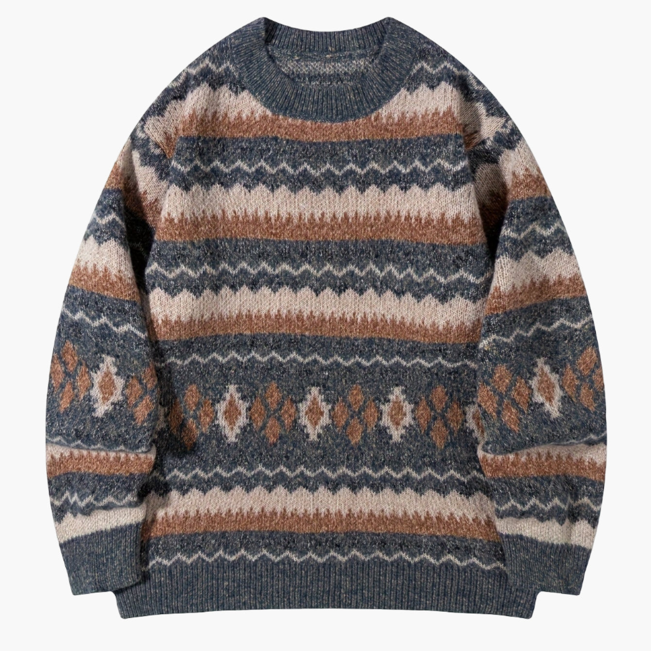 Pull décontracté homme à motif géométrique rétro – Style automne hiver tendance