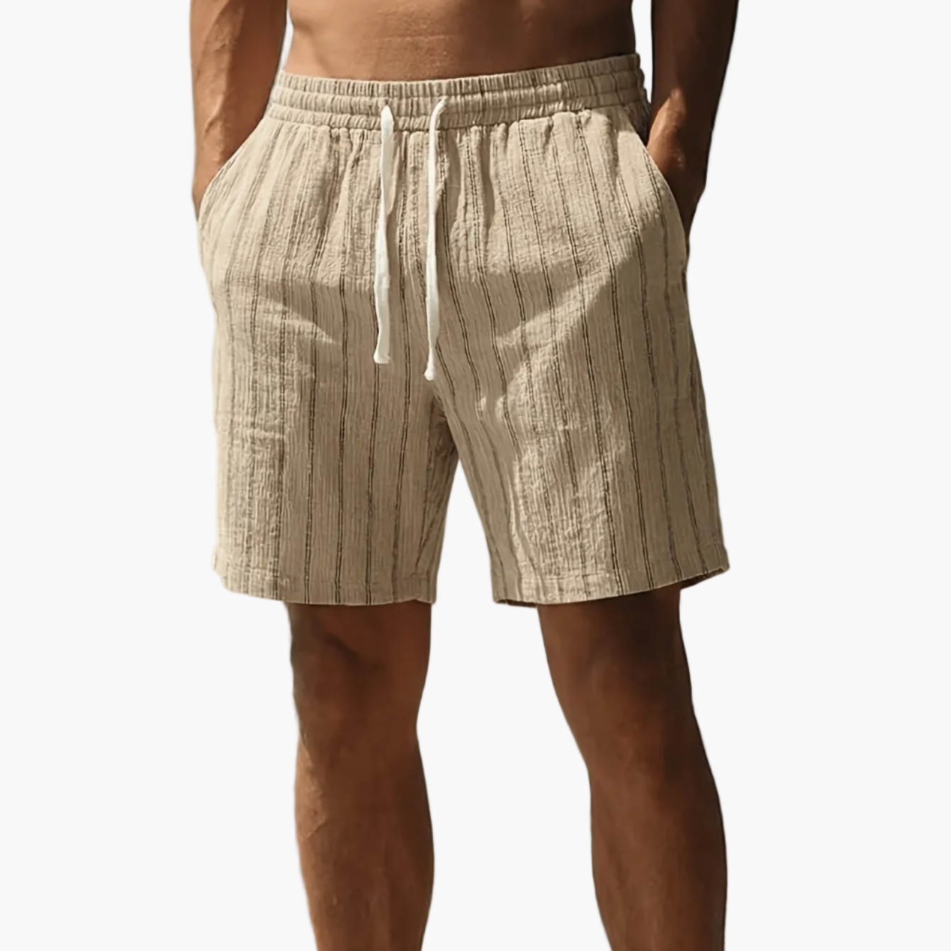 Shorts décontractés à rayures pour homme, style urbain tendance, idéals loisirs et sport