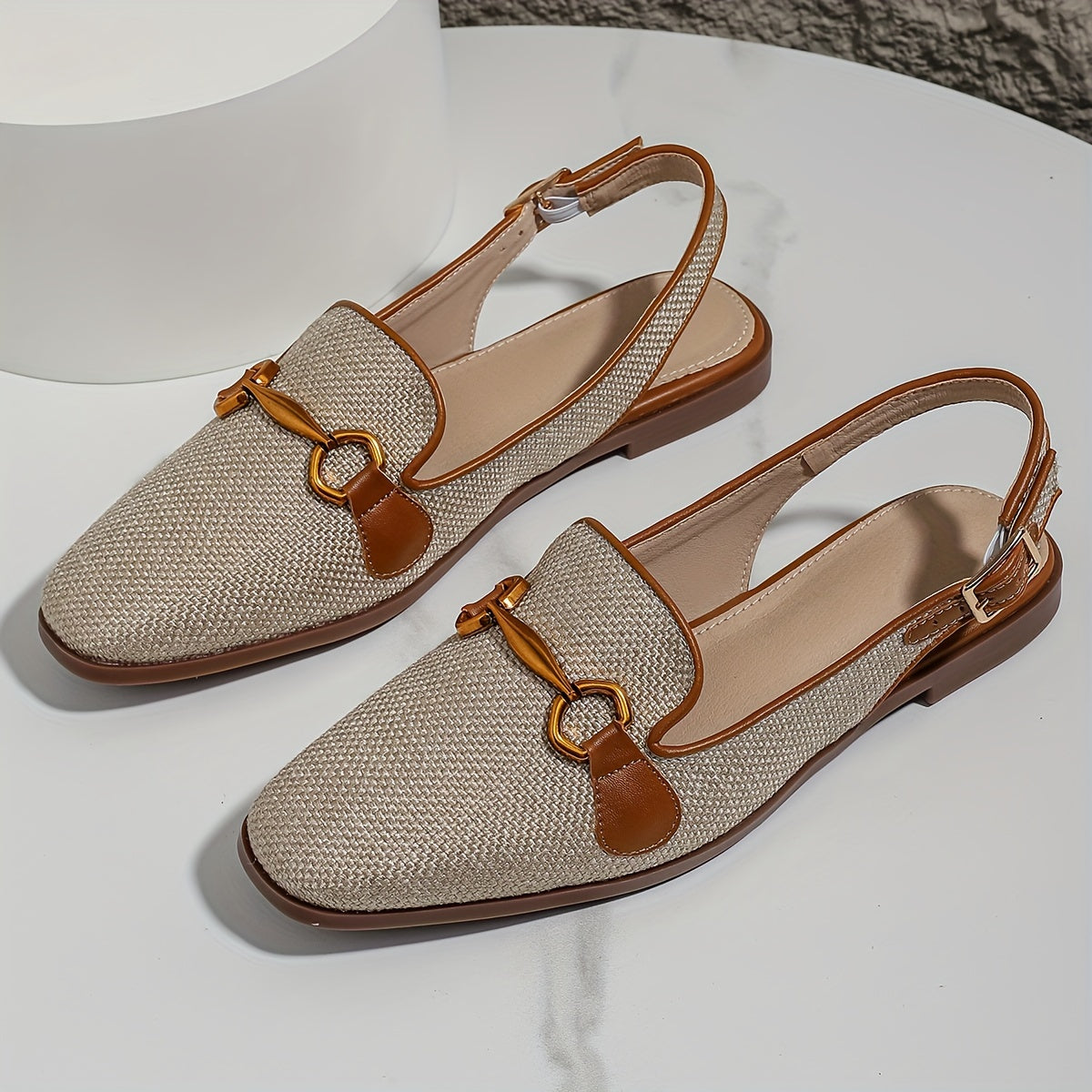 Mocassin slingback femme style décontracté pour l’été