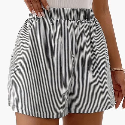 Short élégant à rayures pour femme, style décontracté idéal pour l'été