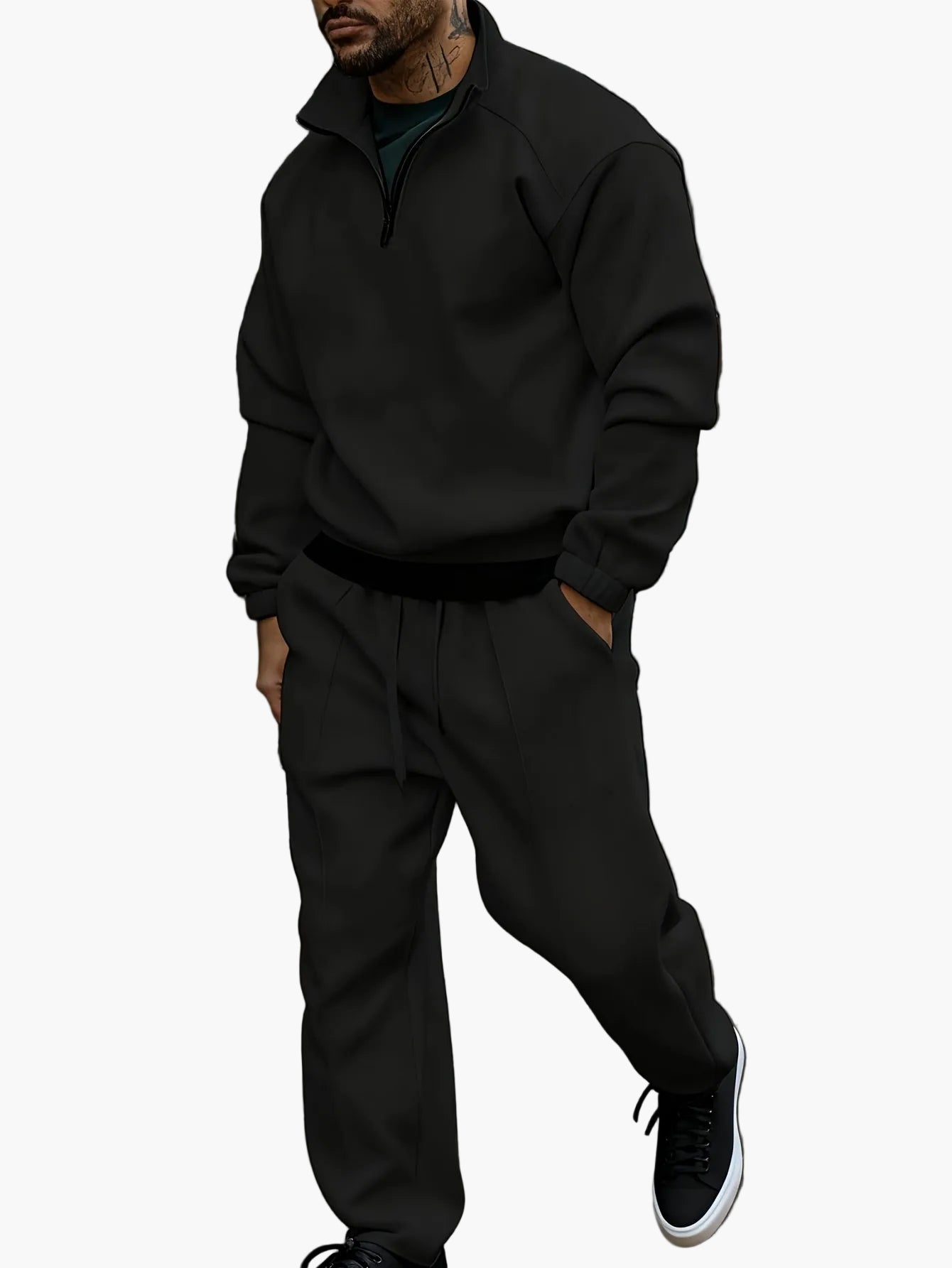 Survêtement décontracté pour homme avec sweat zippé – Style urbain polyvalent