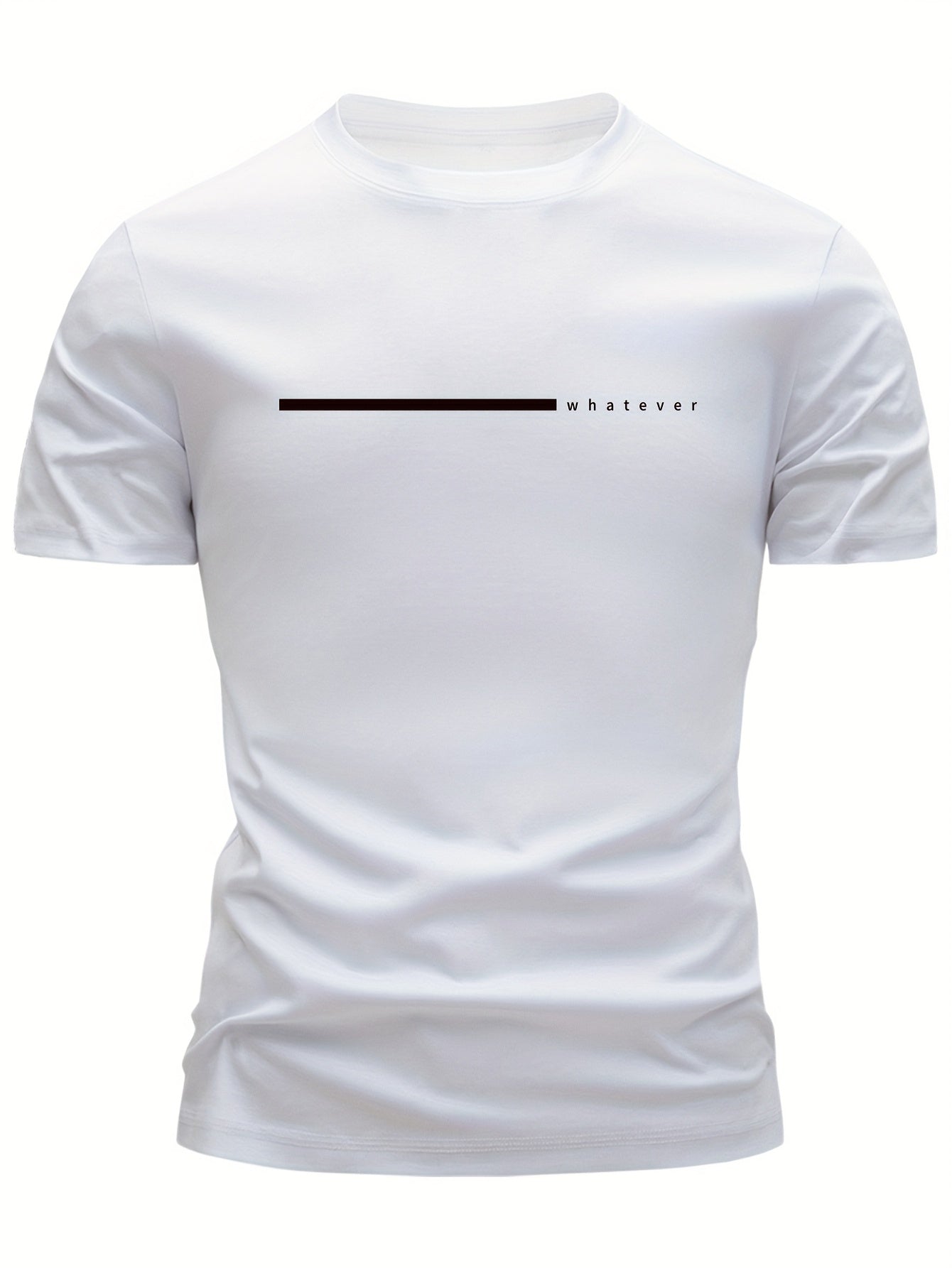 Herret-shirt i afslappet stil med moderne "whatever" tryk til hverdag