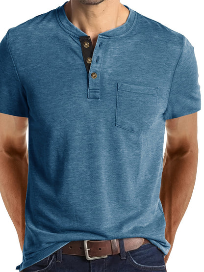 T-shirt à col tunisien décontracté pour homme – Style moderne pour usage quotidien
