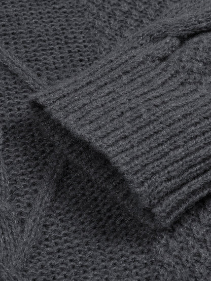 Pull à motif torsadé style décontracté pour homme - Idéal automne/hiver