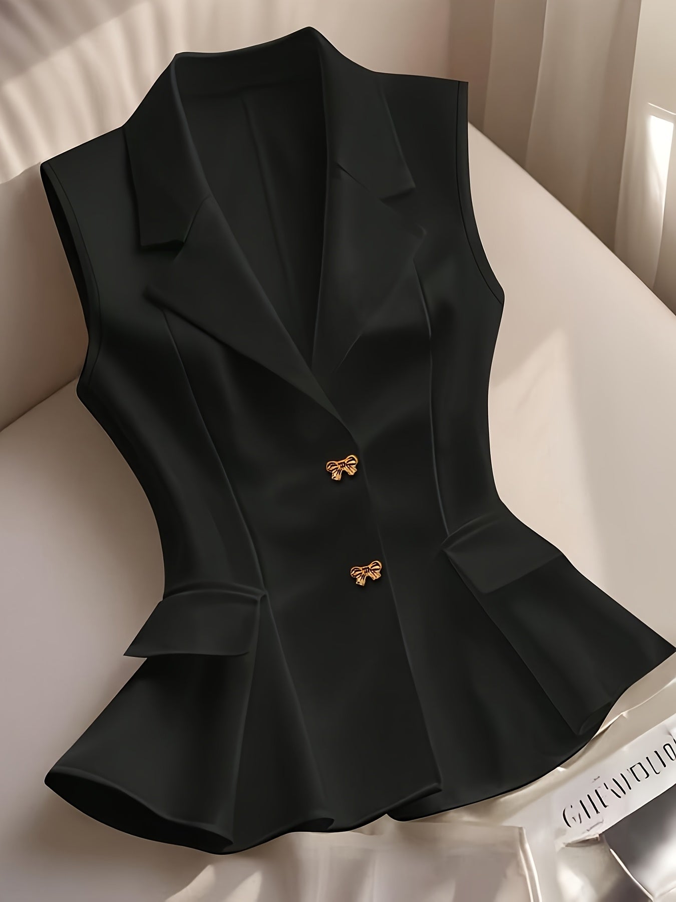Elegant damevestblazer uden ærmer i skræddersyet stil til forår og sommer