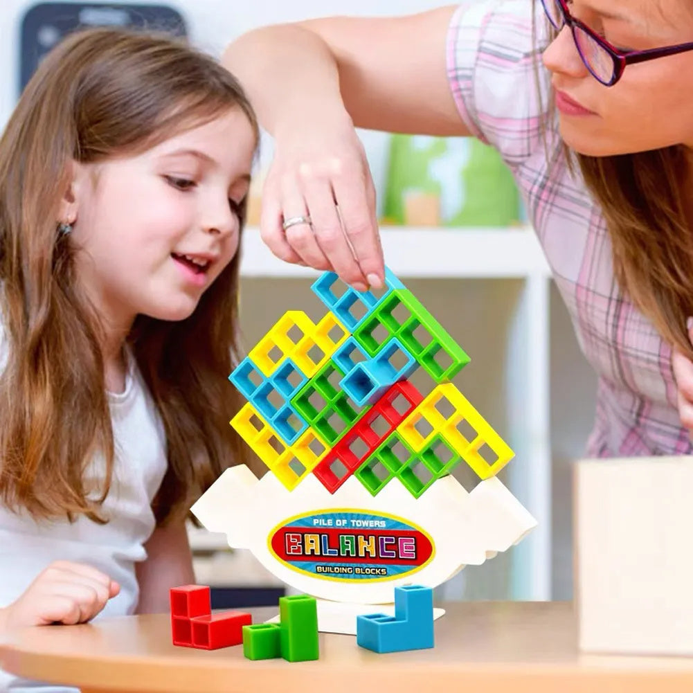 Jeu d'Équilibre de Blocs de Construction pour Enfants et Adultes – Jeu Éducatif et Ludique d’Adresse et d’Empilement