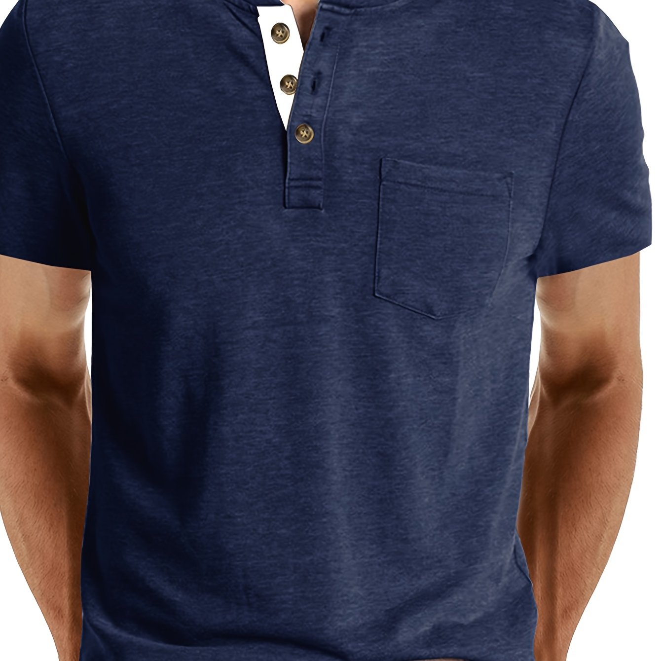 T-shirt à col tunisien décontracté pour homme – Style moderne pour usage quotidien