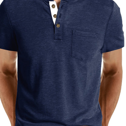 T-shirt à col tunisien décontracté pour homme – Style moderne pour usage quotidien