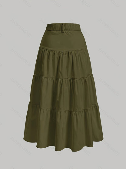 Jupe longue taille haute femme style bohème élégante pour printemps et été