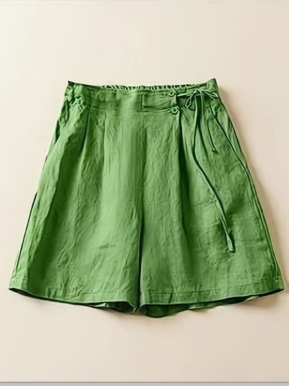 Shorts vita alta donna taglio ampio stile casual estivo