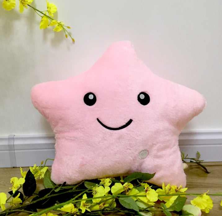 Coussin Étoile Lumineuse Peluche Décoratif pour Enfants et Adultes - Style Mignon et Ambiance Douce