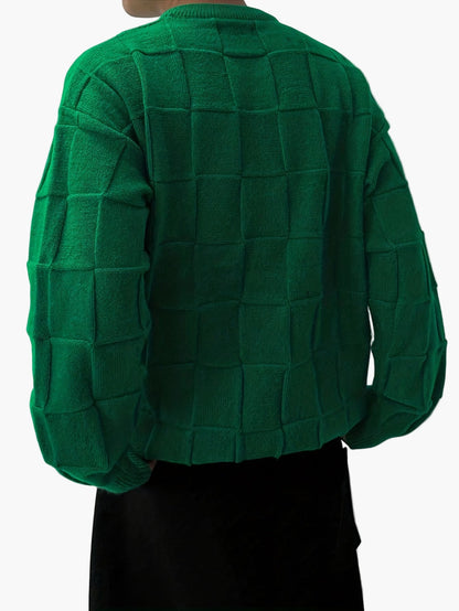 Pull Streetwear à Carreaux Homme Style Urbain Décontracté