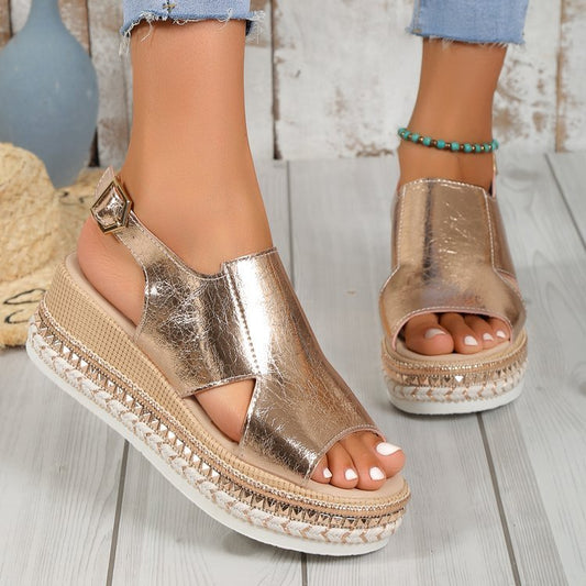 Christine – Sandales à Talons Compensés avec Boucle