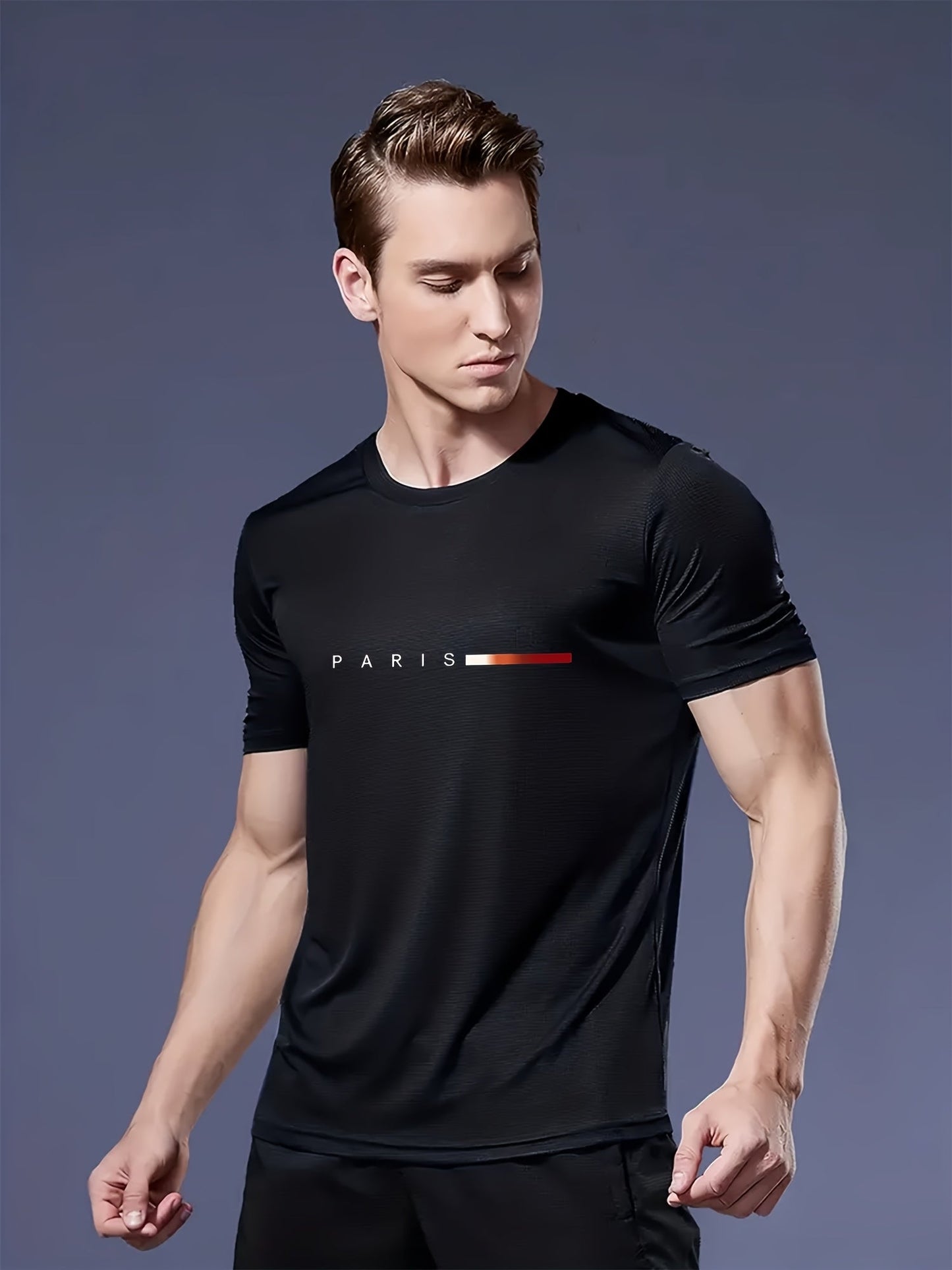 Lot de 3 T-shirts Homme Style Moderne "PARIS" – Idéal Pour le Quotidien et le Sport