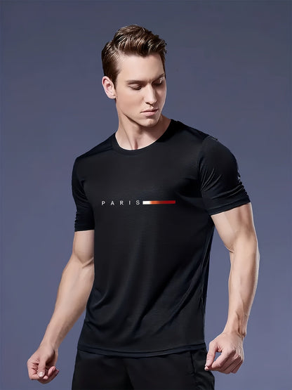 Lot de 3 T-shirts Homme Style Moderne "PARIS" – Idéal Pour le Quotidien et le Sport