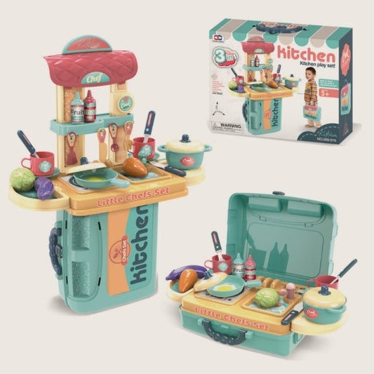 Cuisine de Jeu Éducative pour Enfants – Set de Chef Cuisinier 3-en-1 (Fille/Garçon, 4-6 ans)