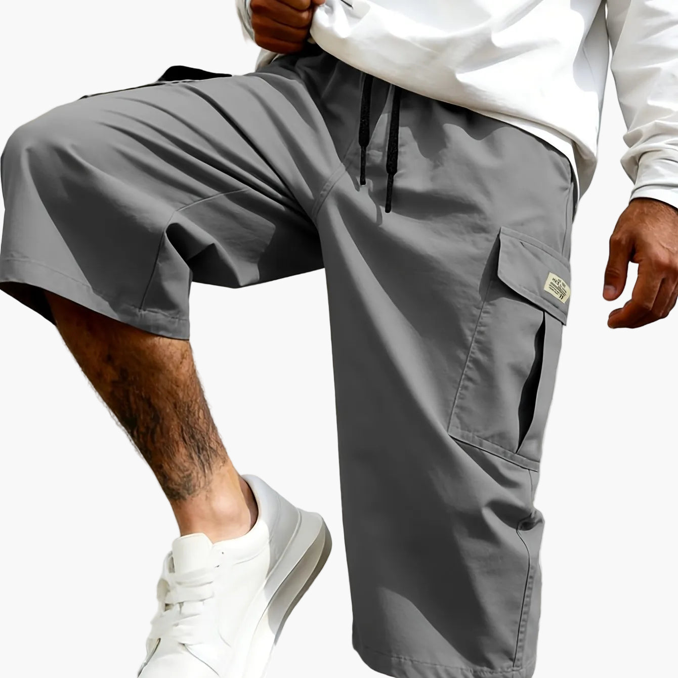 Bermuda cargo décontractée pour homme, style urbain polyvalent
