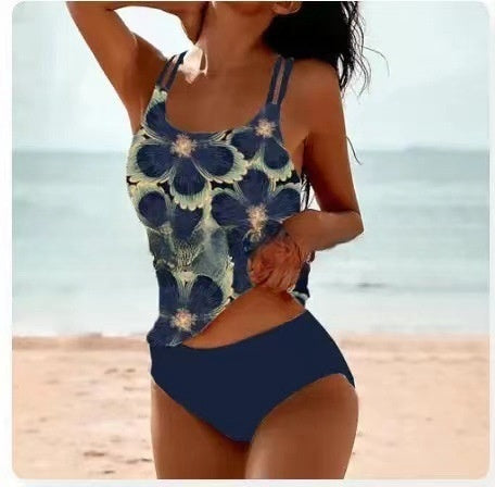 Tankini Femme Style Bohème Rétro – Maillot de Bain Deux Pièces Confortable pour Plage et Piscine