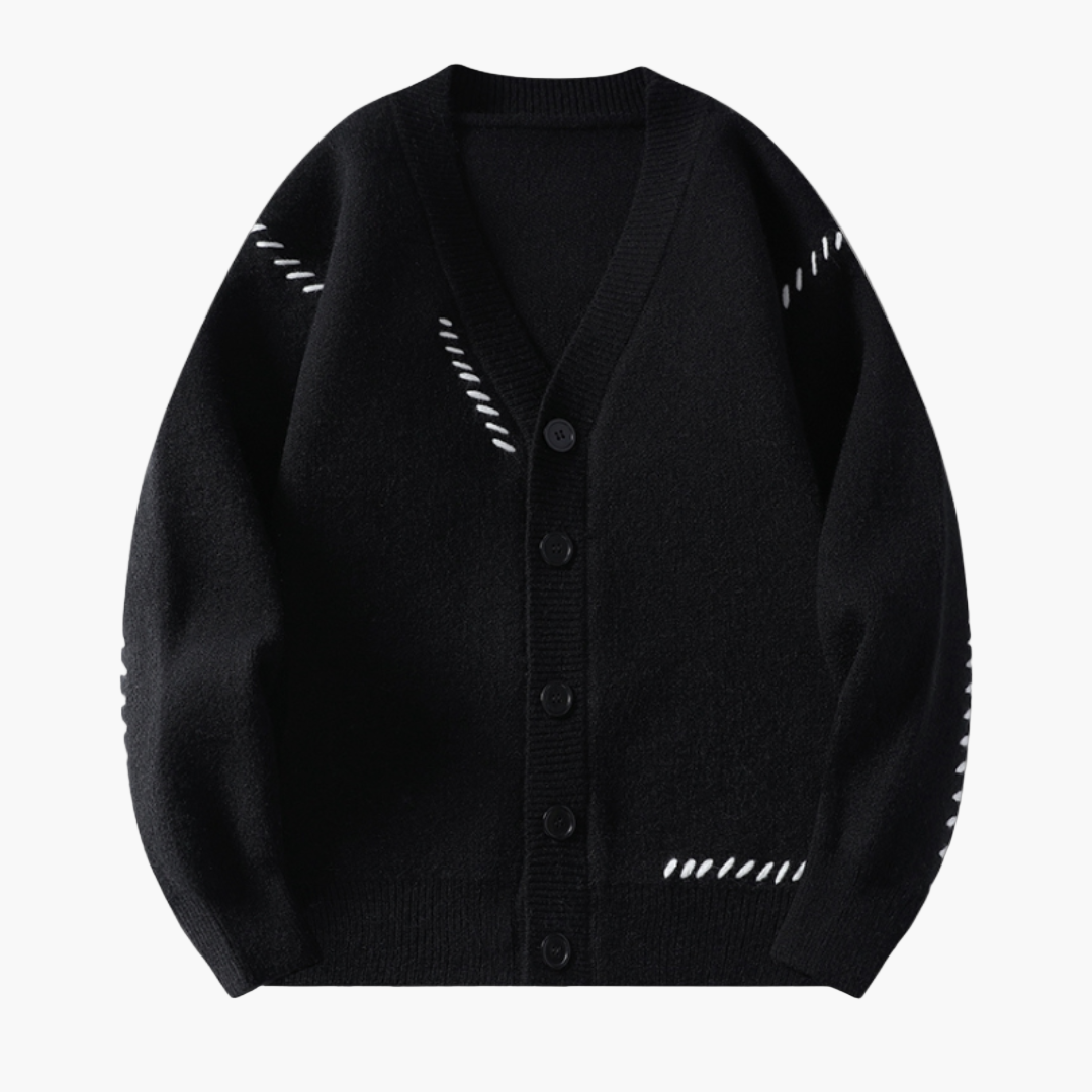 Cardigan boutonné homme style décontracté chic, idéal pour l’automne et l'hiver