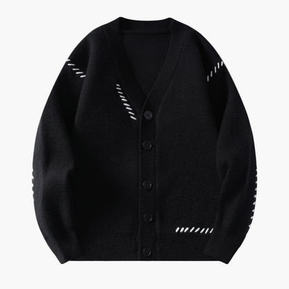 Cardigan boutonné homme style décontracté chic, idéal pour l’automne et l'hiver