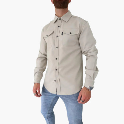 Surchemise Style Veste à Boutons pour Homme – Élégance Décontractée et Polyvalente
