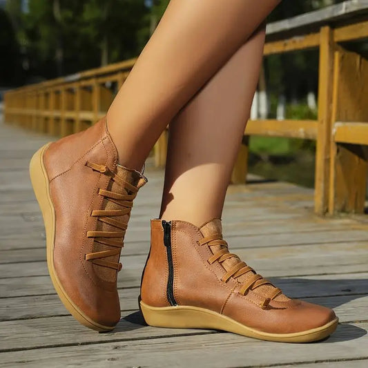 Bottines femme confort style décontracté – Chaussures montantes idéales pour la marche et la saison automne-hiver