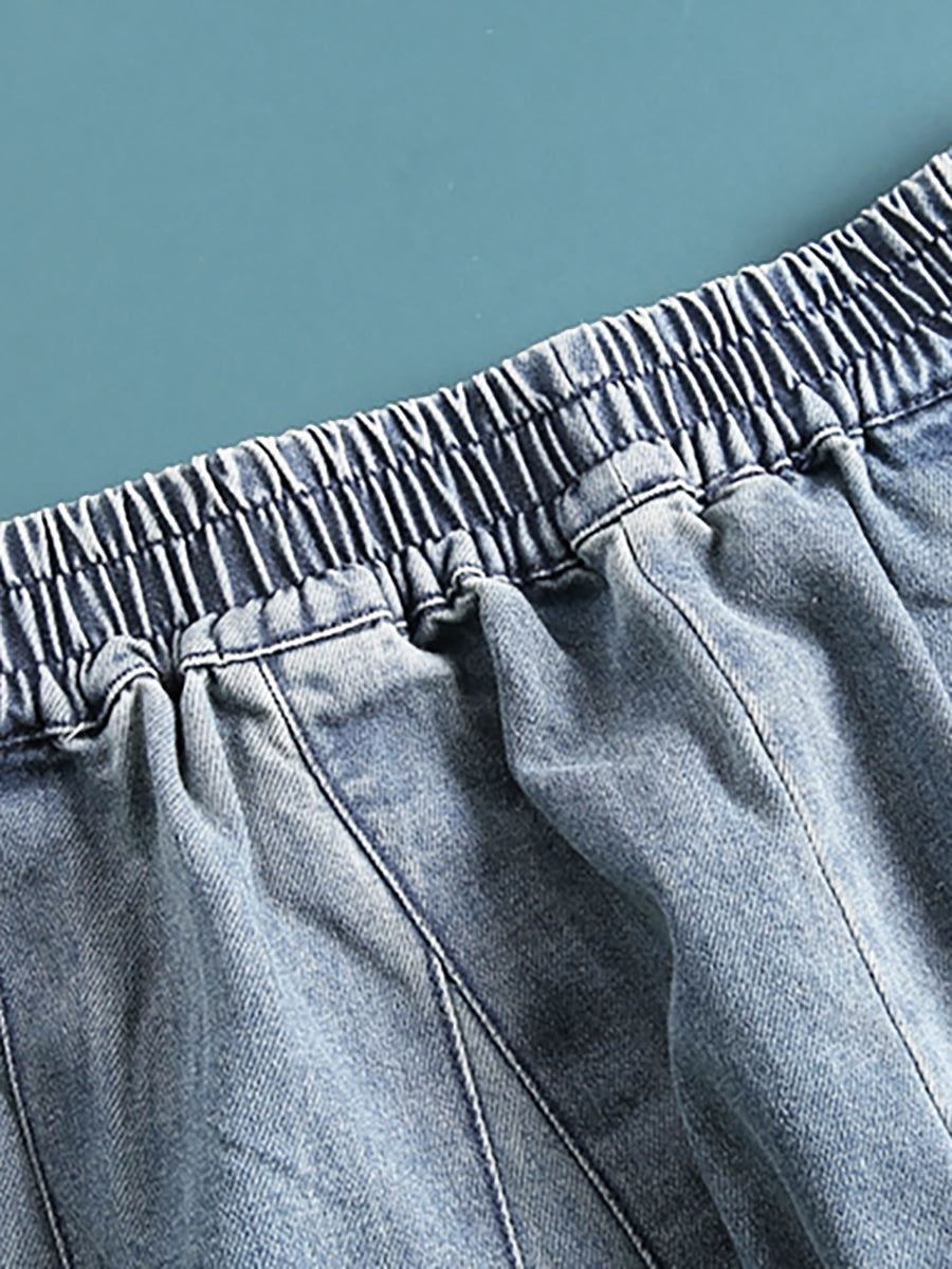 Loszittende broek voor dames in straatstijl met zakken, elastische taille, ideaal voor een modieuze stedelijke uitstraling