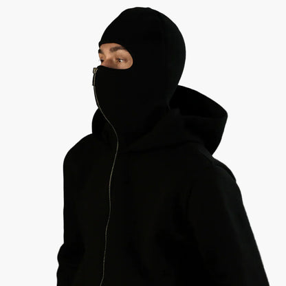 Hoodie zippé style balaclava pour homme – Urbain, minimaliste, idéal pour l’hiver
