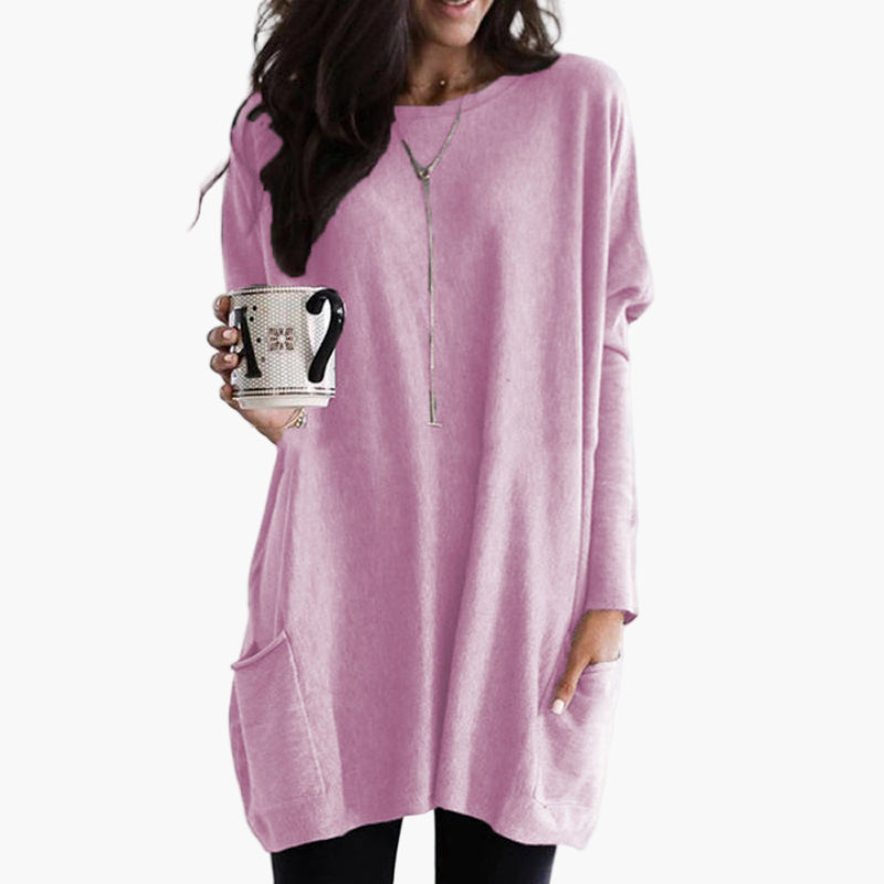 Robe pull longue décontractée pour femme – style ample et confortable, idéal pour l’automne et l’hiver