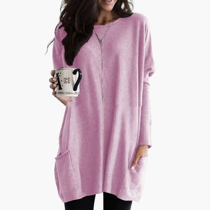 Robe pull longue décontractée pour femme – style ample et confortable, idéal pour l’automne et l’hiver