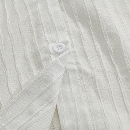 Camicia Uomo Elegante a Righe Stile Informale Raffinato – Maniche Lunghe e Colletto a Risvolto