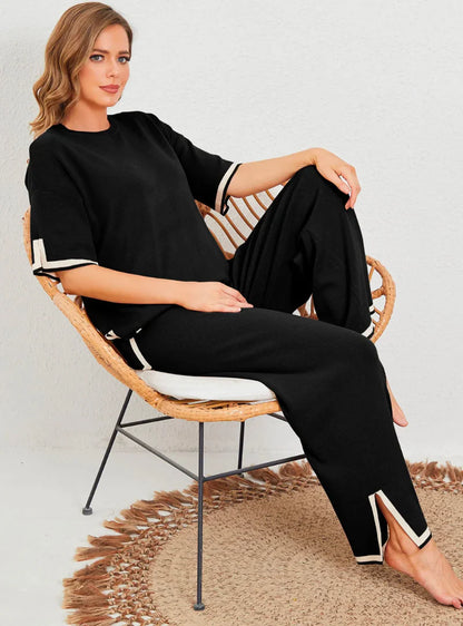 Ensemble Lounge Élégant en Tricot