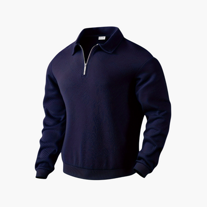 Sweat-shirt pour homme style vintage à col zippé avec motif géométrique – Élégance décontractée pour toutes occasions