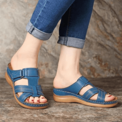 Bekväma slip-in sandaler med kilklack för dam – Chic stil för vardagsbruk