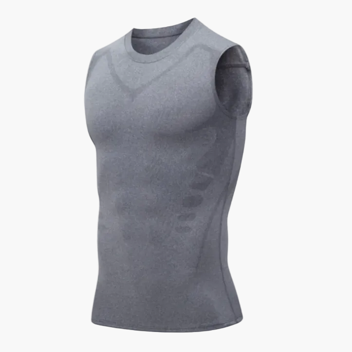 Camiseta sin mangas moldeadora para hombre, compresión para deporte y postura