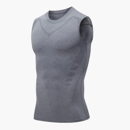 Camiseta sin mangas moldeadora para hombre, compresión para deporte y postura