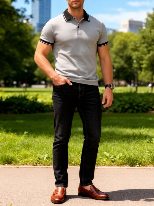 Casual polo voor heren in urban stijl – Ontspannen elegantie voor uitgaan en vrije tijd