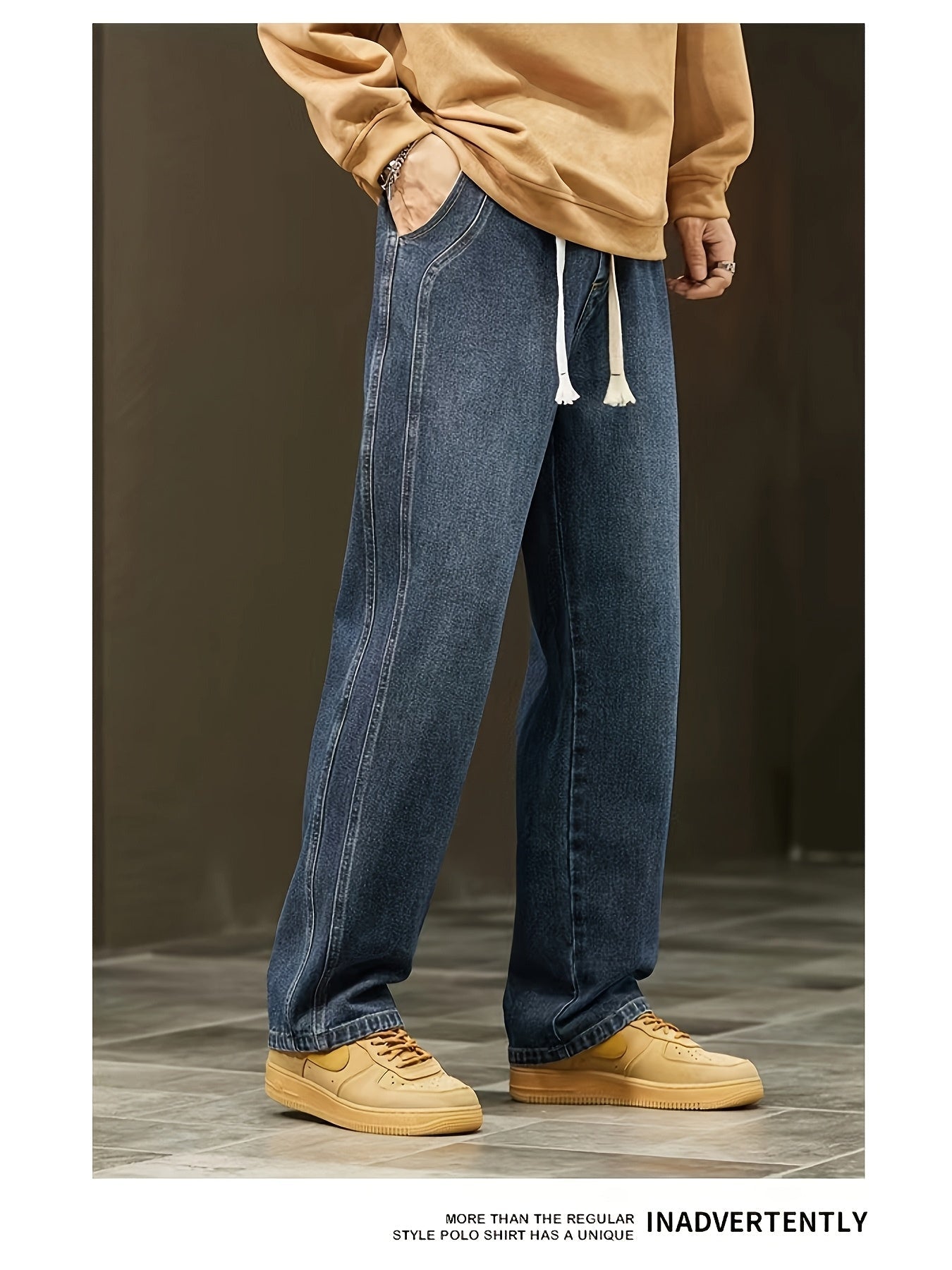 Jean large coupe ample pour homme style urbain décontracté