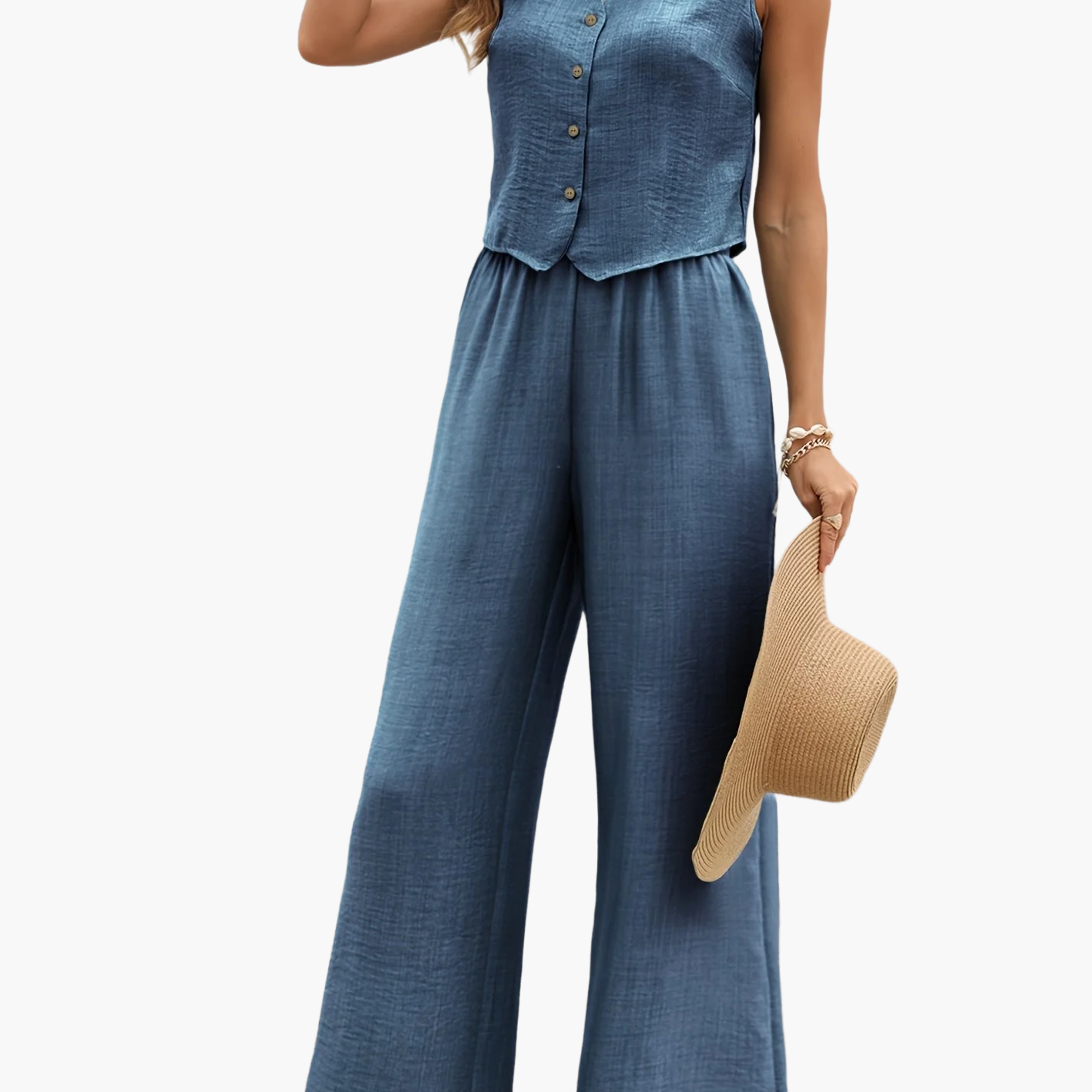 Elegant ærmeløs vestedragt til kvinder – Chic og afslappet look