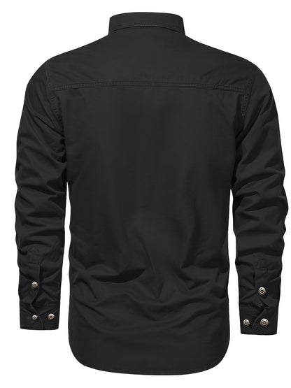 Men's casual long-sleeve shirt in outdoor style – Ideal for weekends and leisure activities