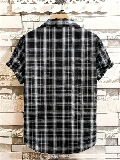 Chemise décontractée à carreaux pour homme – Style estival polyvalent