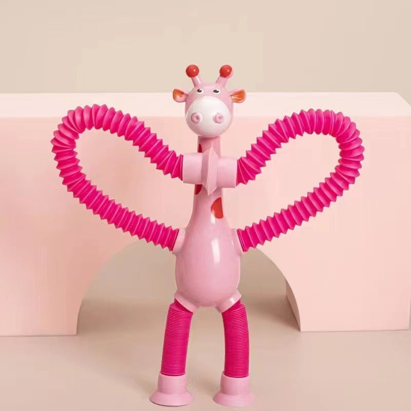 Jouet Girafe Télescopique à Ventouse pour Bébé et Enfant – Jouet Éducatif et Sensoriel Ludique