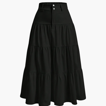 Jupe longue taille haute femme style bohème élégante pour printemps et été