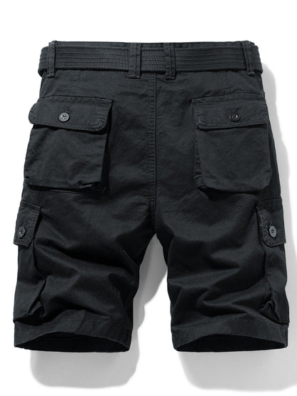 Casual short cargo shorts for men with multiple pockets and belt – Ideal for summer and outdoor activities