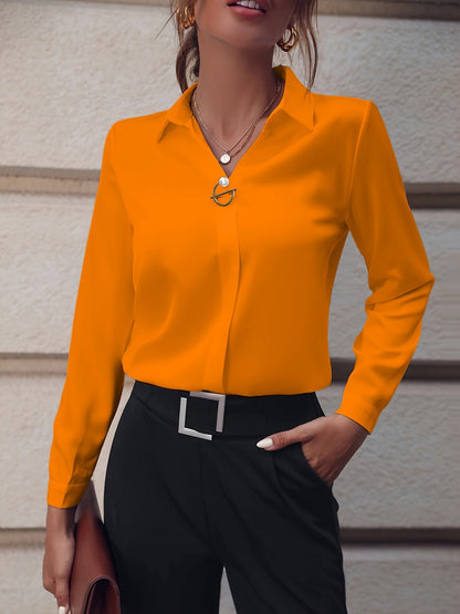 Chemisier élégant femme style business chic à col classique pour bureau et sorties