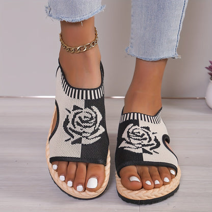 Dames casual sandalen met bloemenpatroon voor de zomer, bohemien chique stijl, dagelijks comfort